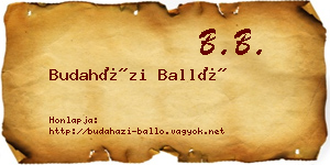 Budaházi Balló névjegykártya
